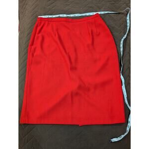 Women's classic red midi-length pencil skirt size 16